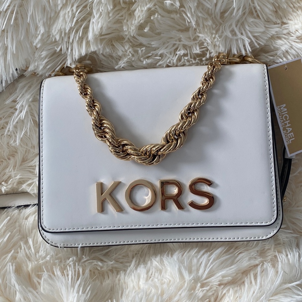 Michael Kors twisted gold chain shoulder bag with tags